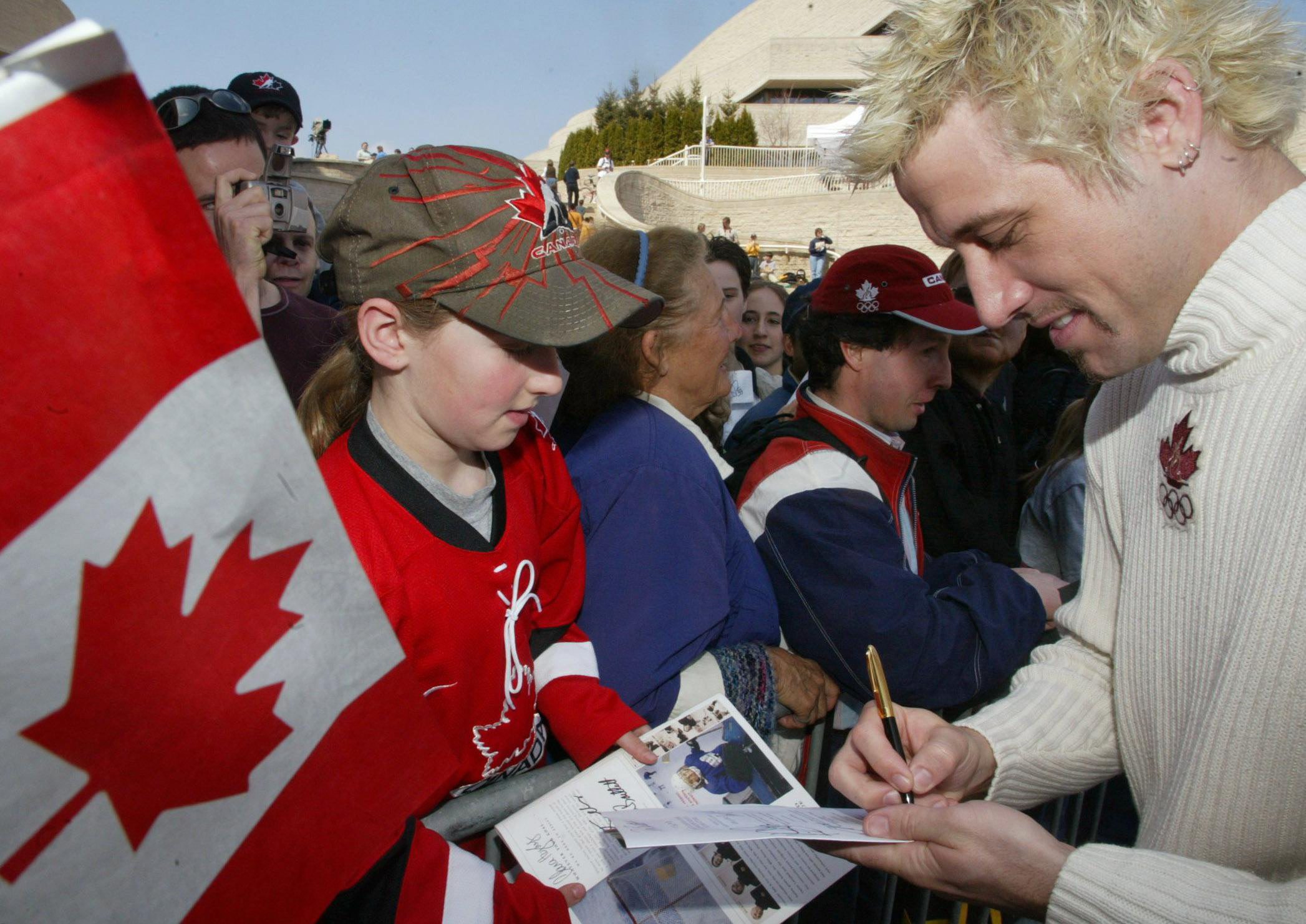 Marc Gagnon signs autographs in 2002