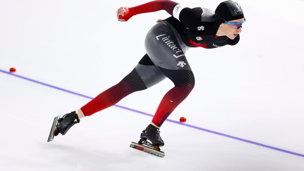Ivanie Blondin of Canada competes during the women's 1500 meters