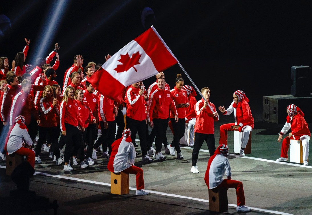 LIMA, Peru - Members of Team Canada, lead by flag bearer Scott Tupper, enter the Estadio Nacional to officially start the Lima 2019 Pan American Games on July 26, 2019. Photo by Dave Holland/COCTHE CANADIAN PRESS/HO, COC, Dave Holland 