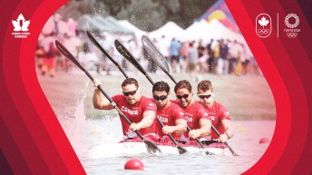 4 men compete in kayak race event