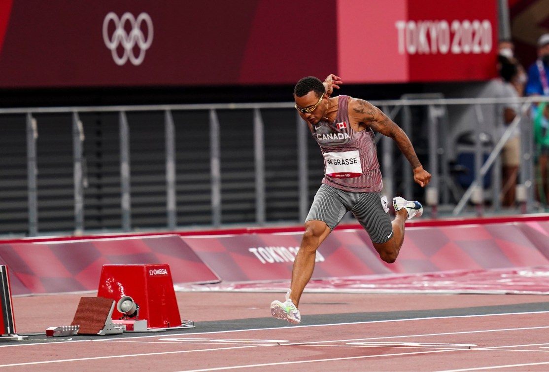 Andre De Grasse rungs 100m final