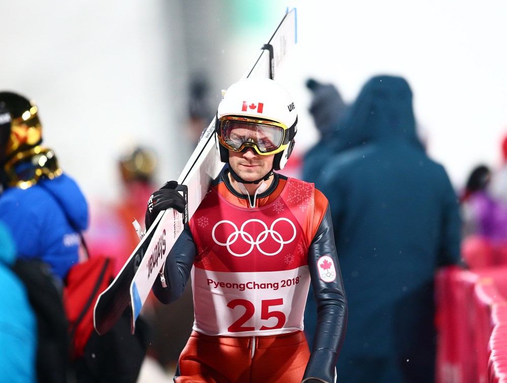 Mackenzie Boyd-Clowes of Canada competes in the Men's Large Hill Individual Qualification at the Alpensia Ski Jumping Centre during the PyeongChang 2018 Olympic Winter Games in PyeongChang, South Korea on February 16, 2018.