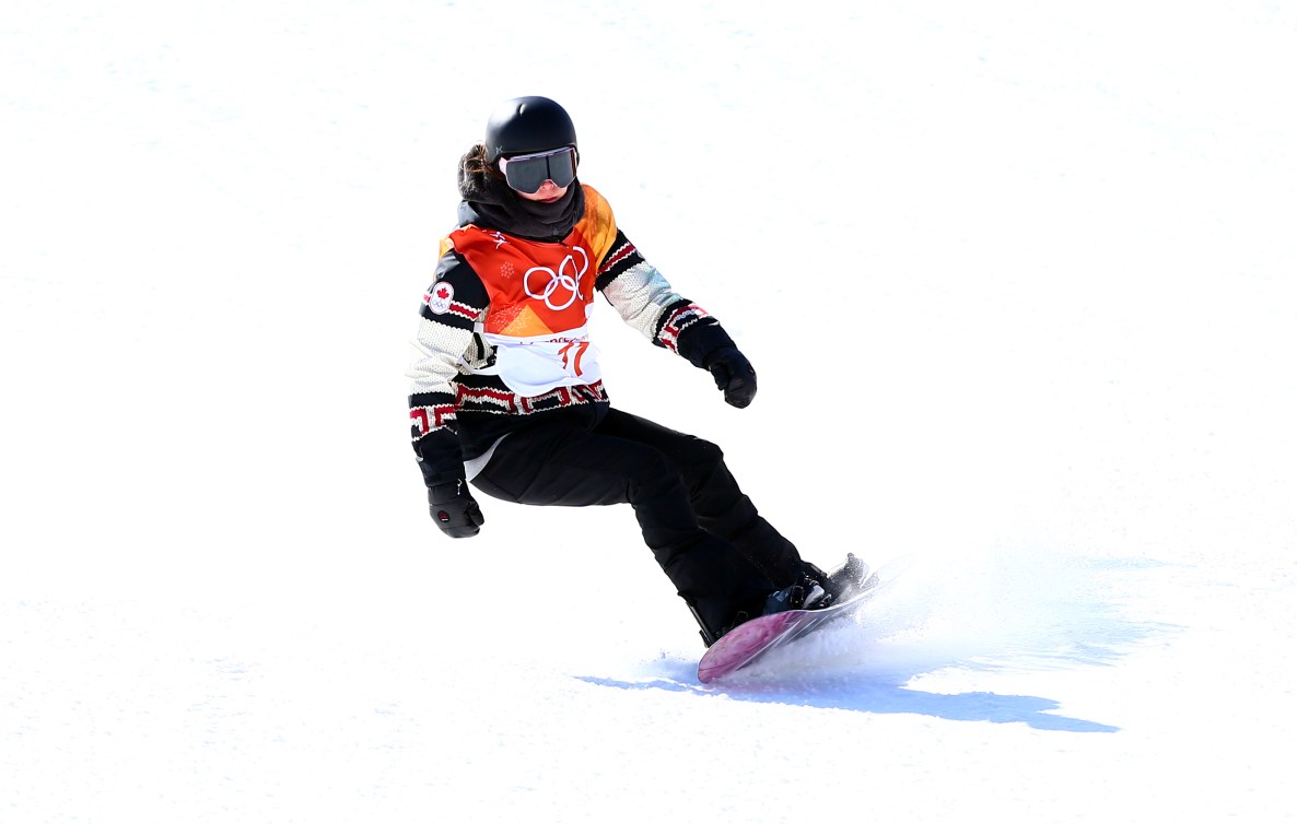 Brooke Voigt of Canada competes in the Ladies' Slopestyle Snowboard Final during the PyeongChang 2018 Olympic Winter Games in PyeongChang, South Korea on February 12, 2018. 