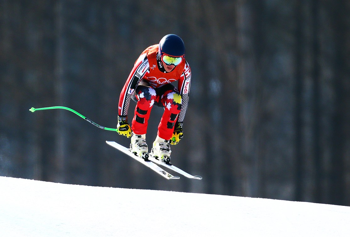 Canada's James Crawford takes part in the Men's Alpine Skiing Downhill 1st training session during the Pyeonchang Winter Olympics at Jeongseon Alpine Centre in Pyeongchang, South Korea, Wednesday, February 8, 2018. 