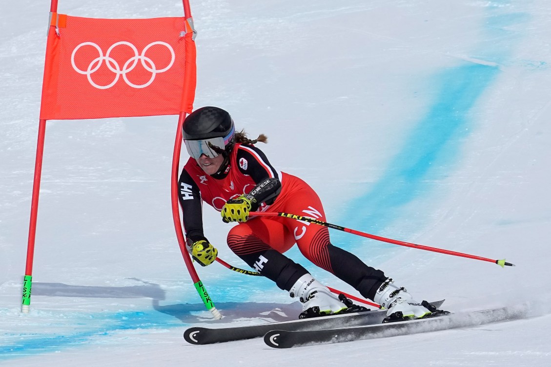 Marie-Michele Gagnon skis past a gate