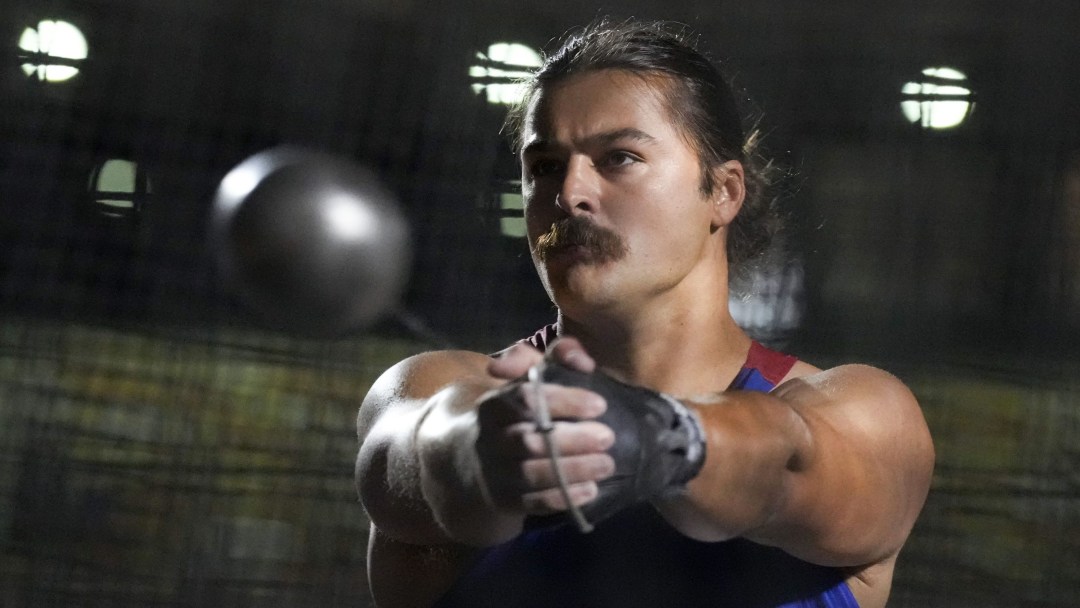 Rowan Hamilton prepares to throw the hammer throw