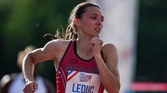 Audrey Leduc sprints in a race