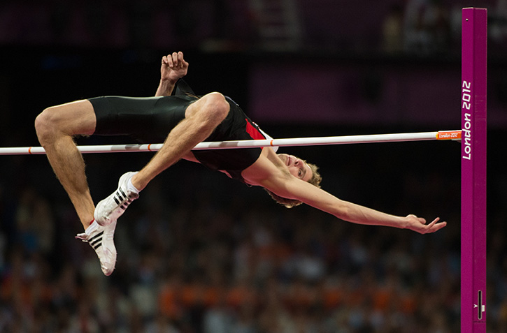 Derek Drouin aux Jeux olympiques de 2012, à Londres.