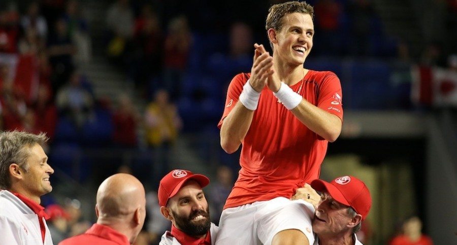 En mars 2015, Vasek Vasek Pospisil avait vaincu Go Soeda 7-5, 6-3, 6-4, à Vancouver, pour permettre au Canada d’accéder aux quarts de finale de la Coupe Davis.