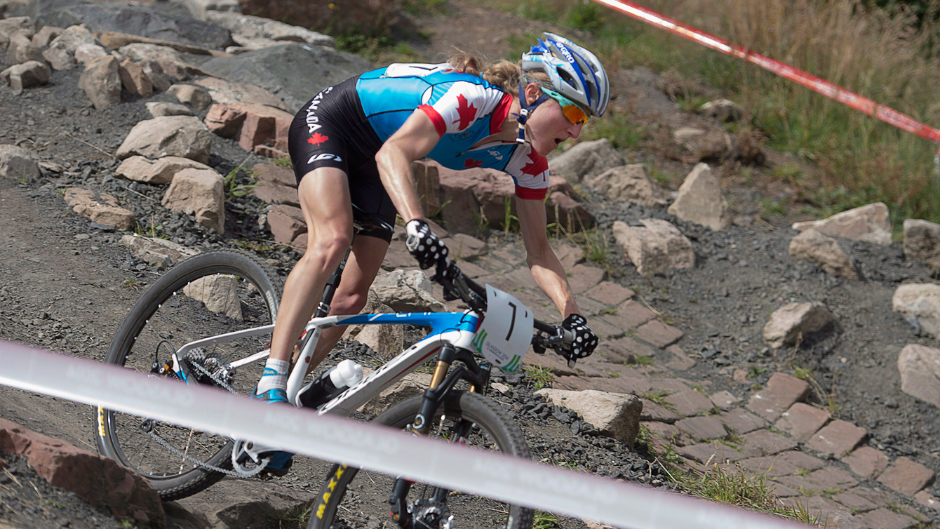 Catharine Pendrel aux Jeux du Commonwealth, le 29 juillet 2014.