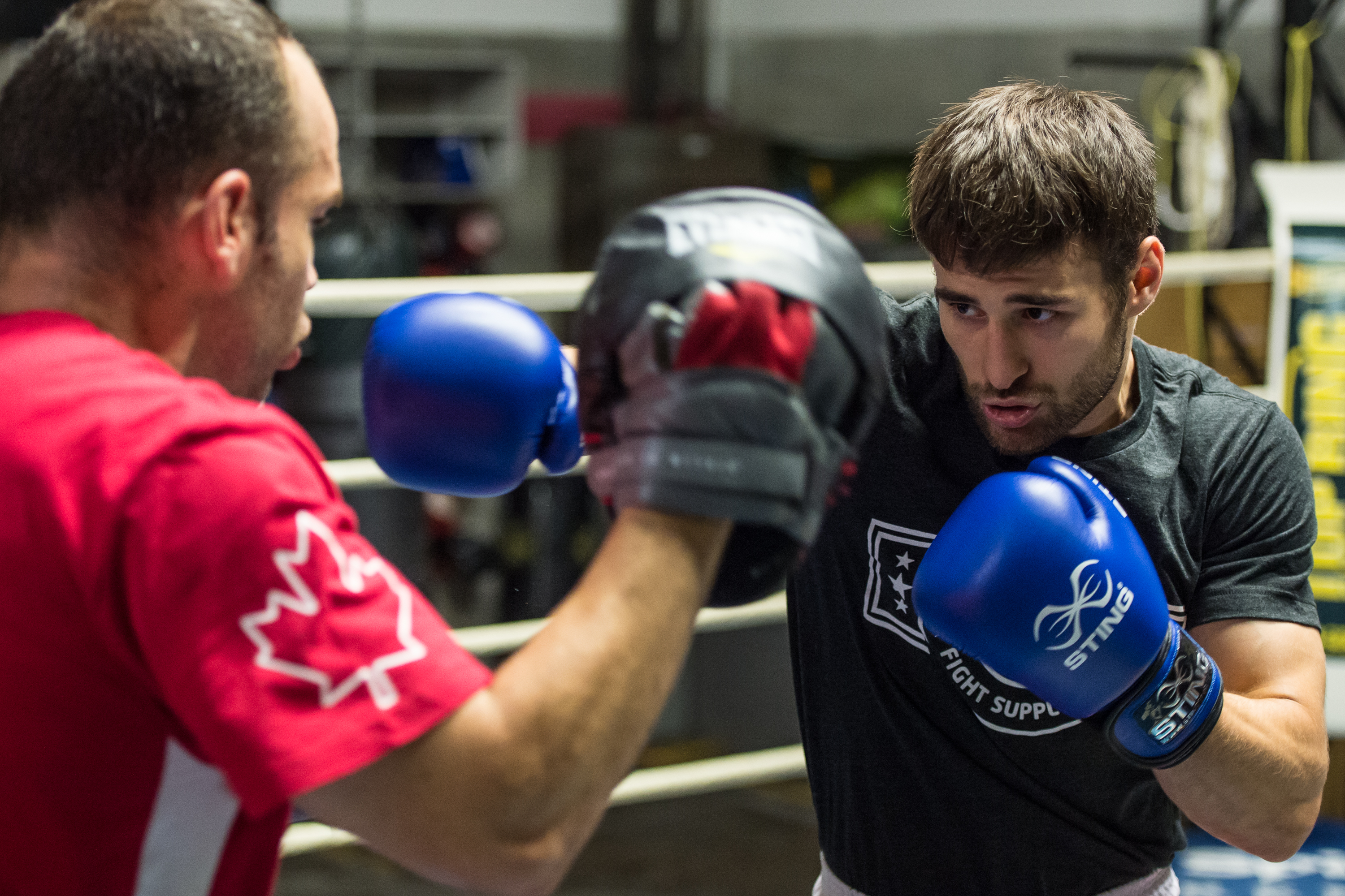 MONTREAL, QC - JULY 14: Arthur Biyarslanov and Ariane Fortin are nominated to the Canadian Olympic Team at Club de Boxe de l’Est on July 14, 2016 in Montreal, Quebec, Canada. (Photo by Minas Panagiotakis/Photography 514-COC)