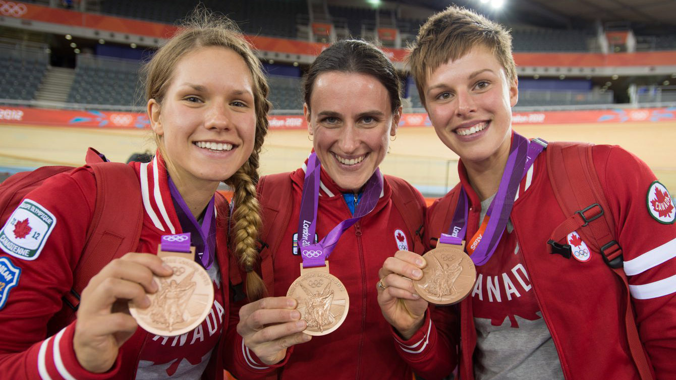 Jasmin Glaesser, Tara Whitten et Gillian Carleton à Londres 2012.