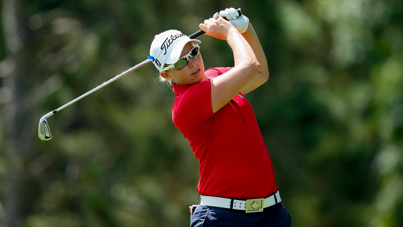 Alena Sharp au tournoi Marathon Classic au Club de golf Highland Meadows, le 18 juillet 2015. (AP Photo/Rick Osentoski)