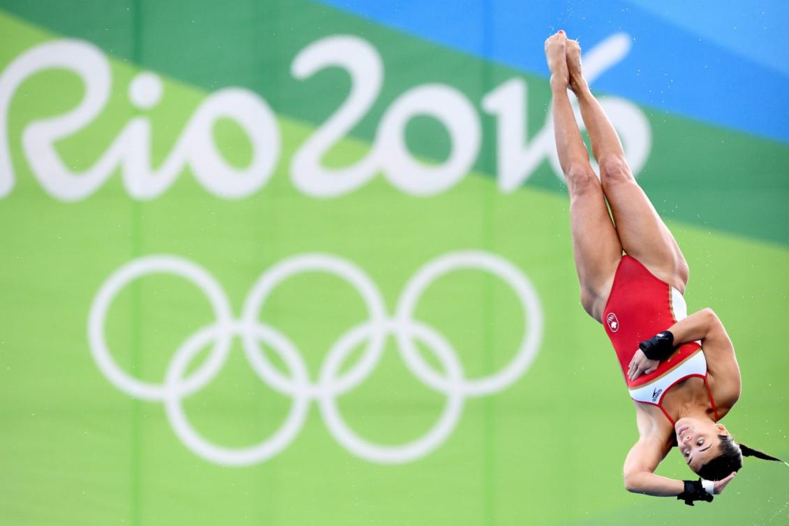 Meaghan Benfeito lors de la finale du 10 m individuel aux Jeux olympiques de Rio, le 18 août 2016. THE CANADIAN PRESS/Sean Kilpatrick