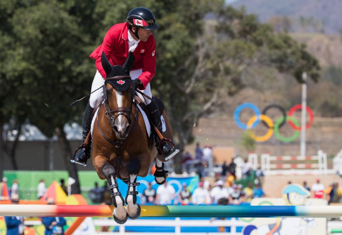 Eric Lamaze lors de la finale de saut d'obstacles aux Jeux olympiques de Rio, l 19 août 2016. (photo: Mark Blinch)