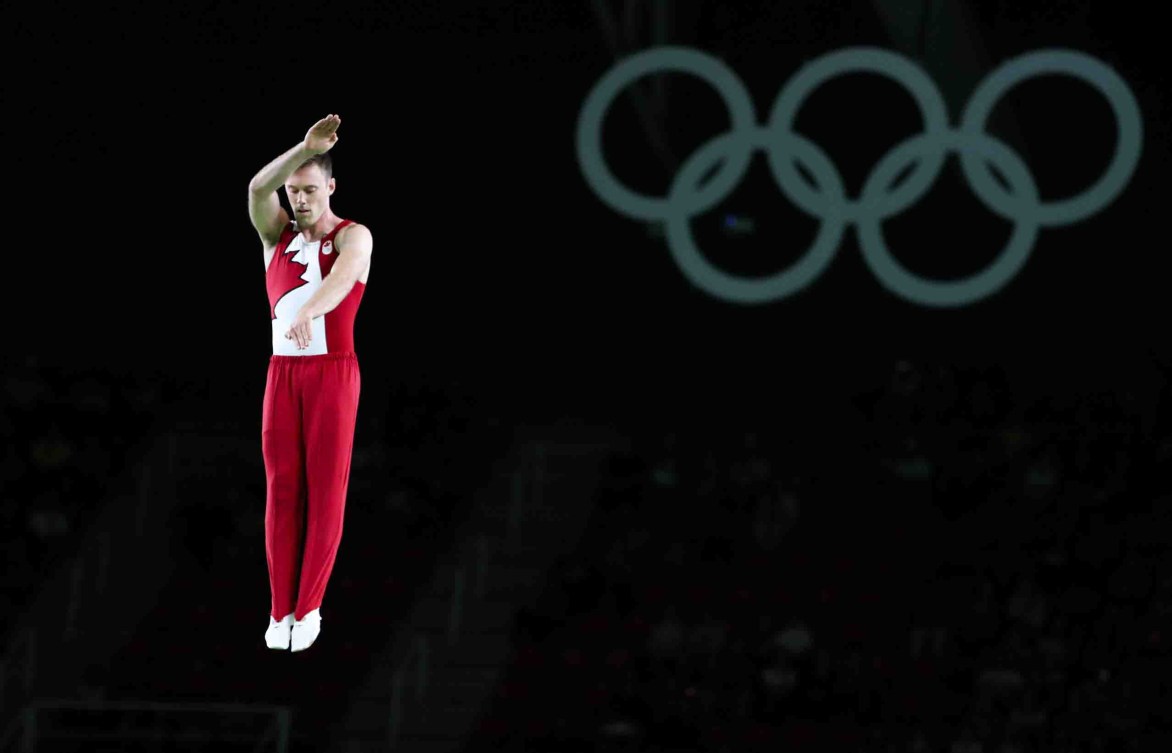 Jason Burnett a fait une erreur coûteuse à son deuxième passage au trampoline (COC Photo/David Jackson).