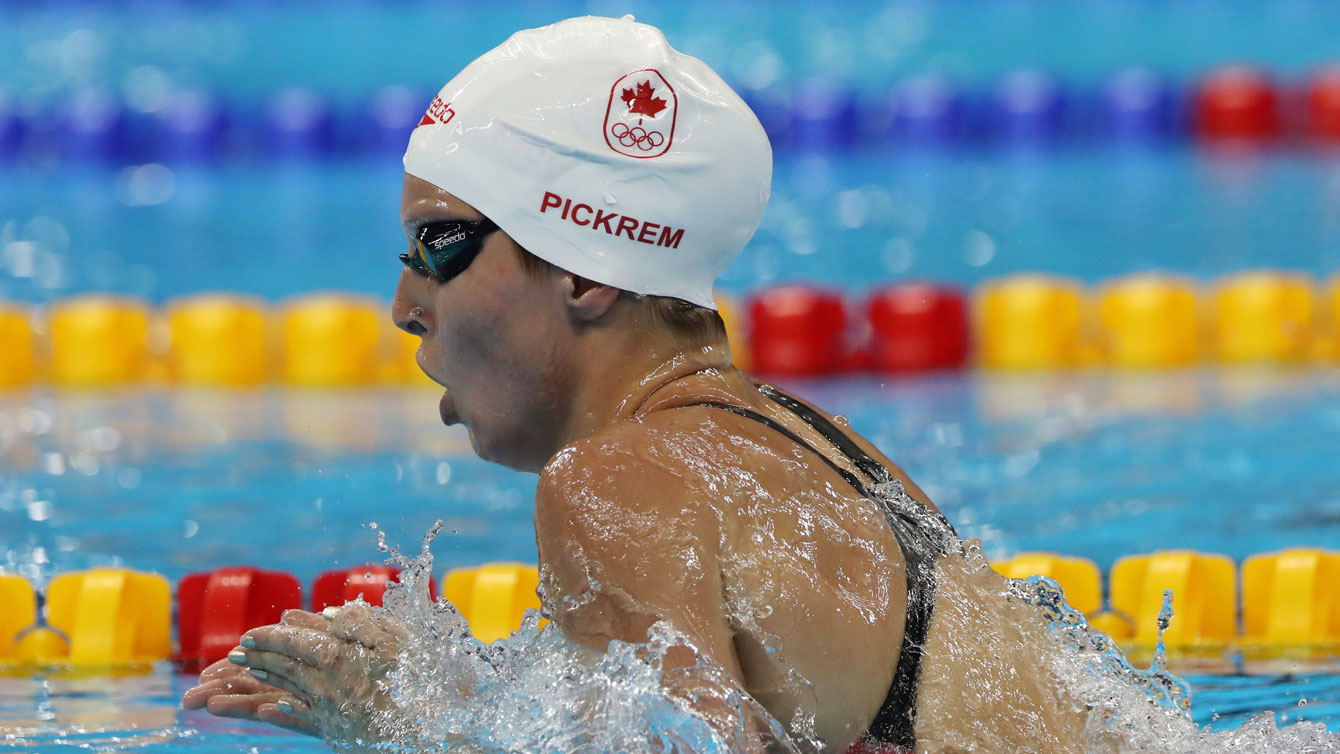 Sydney Pickrem lors du 200 m QNI aux Jeux olympiques de Rio, le 9 août 2016.