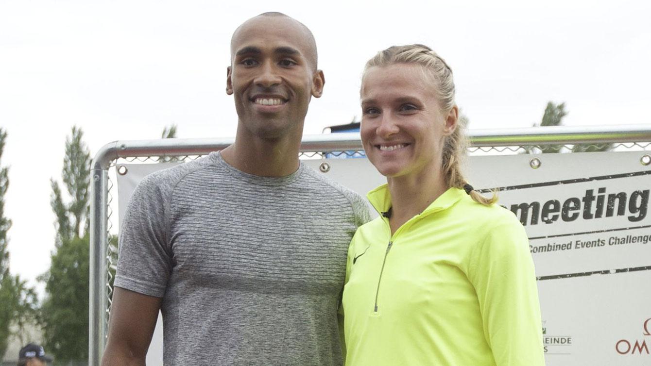 Les champions au décathlon et au pentathlon : Damian Warner et Brianne Theisen-Eaton, le 29 mai 2016. (Photo: Hypomeeting Götzis – meeting-goetzis.at)