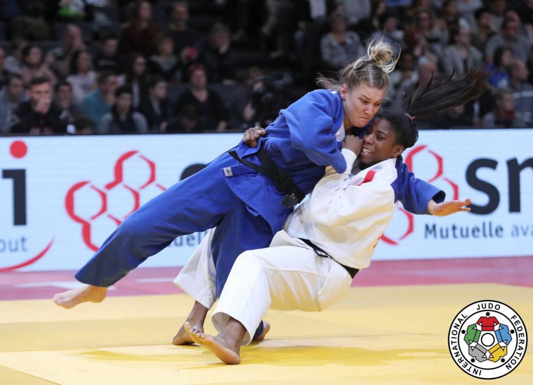 Kelita Zupancic lors d'un combat en rondes préliminaires au Grand Chelem de Paris, le 11 février 2017. (Photo : Maryorova Marina)