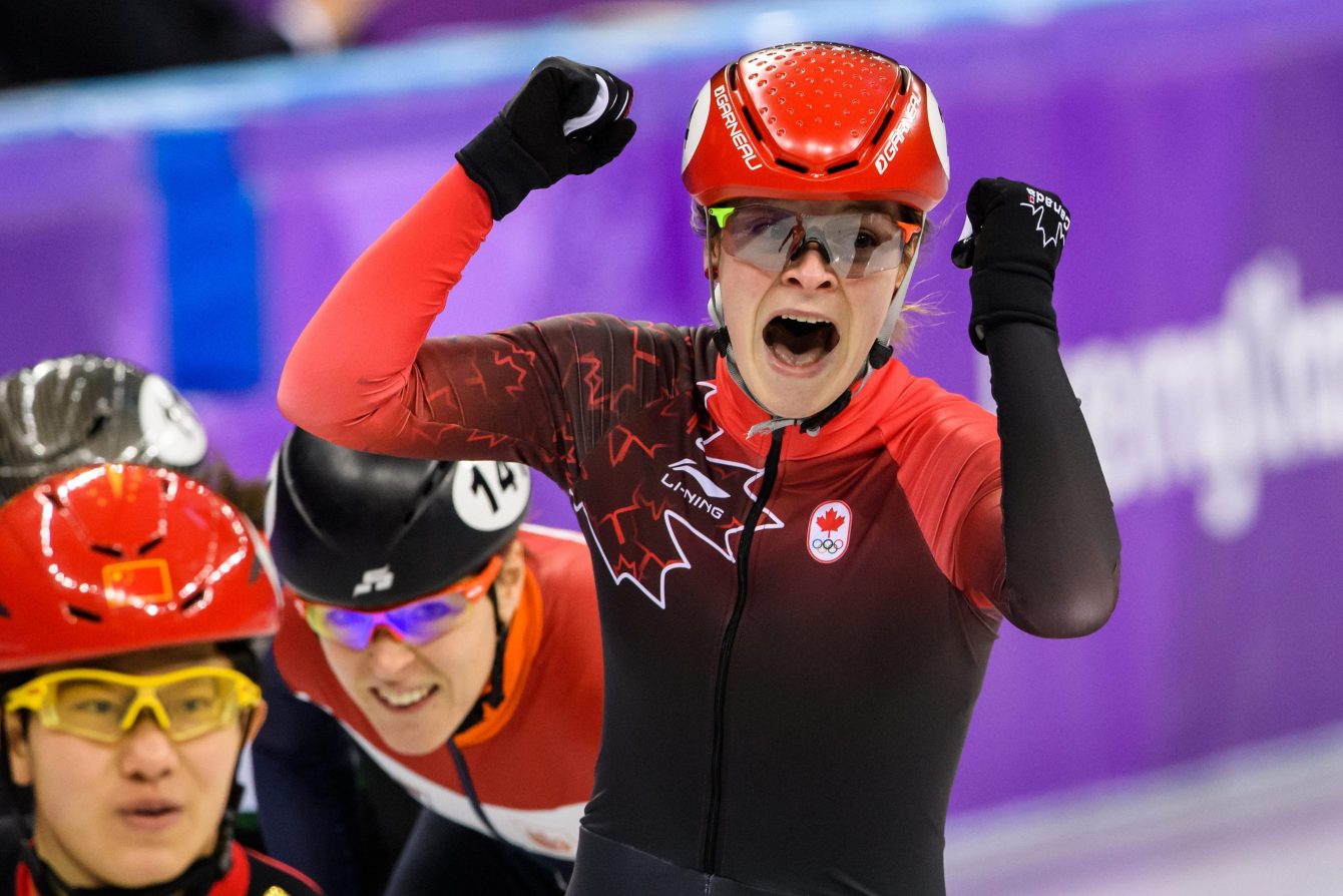 Kim Boutin remporte le bronze sur 1500 m aux Jeux olympiques de PyeongChang, le 17 février 2018. (Photo by Vincent Ethier/COC)