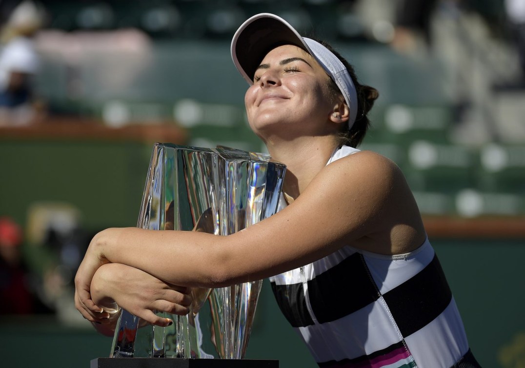 Bianca Andreescu et son trophée d'Insian Wells 2019